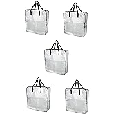 IKEA DIMPA Extra Large Storage Bag, Clear Heavy Duty Bags, Moth Moisture Protection Storage Bags (Pack of 5, 25 &frac12;x8 &frac34;x25 &frac12;)