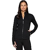 RBX Active Running Jacket for Women, Lightweight Zip Up Mock Neck Yoga Jacket With Zipper Pockets