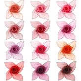 Boao 12 Pcs Chiffon Square Scarf Retro for Women | 50s Sheer Square Vintage Neck, Head Chiffon Scarf, Women Girls Soft Decorations, Comfortable Chiffon