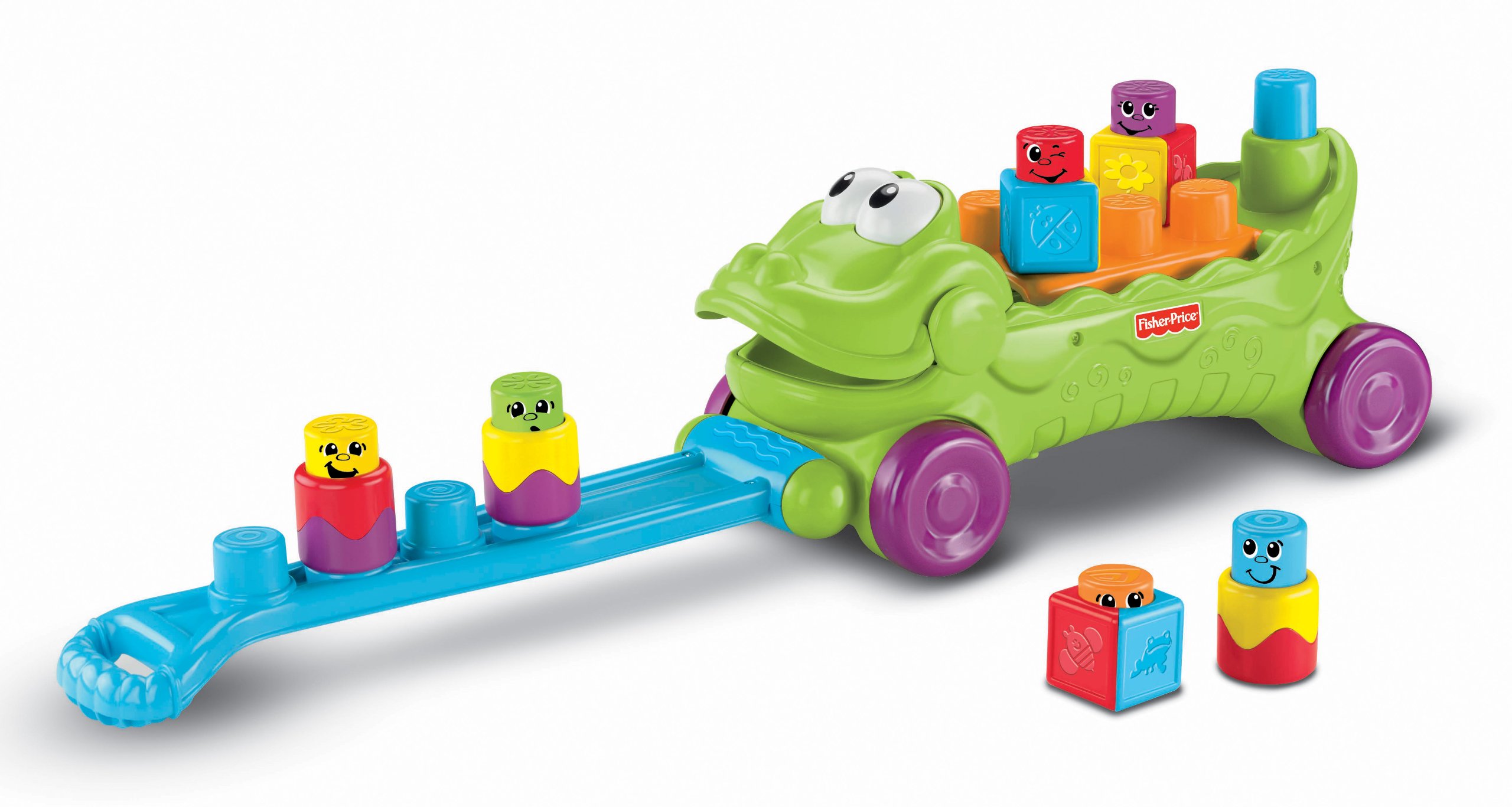 FisherPrice Stack 'n Surprise Blocks Musical Croc Block Wagon on