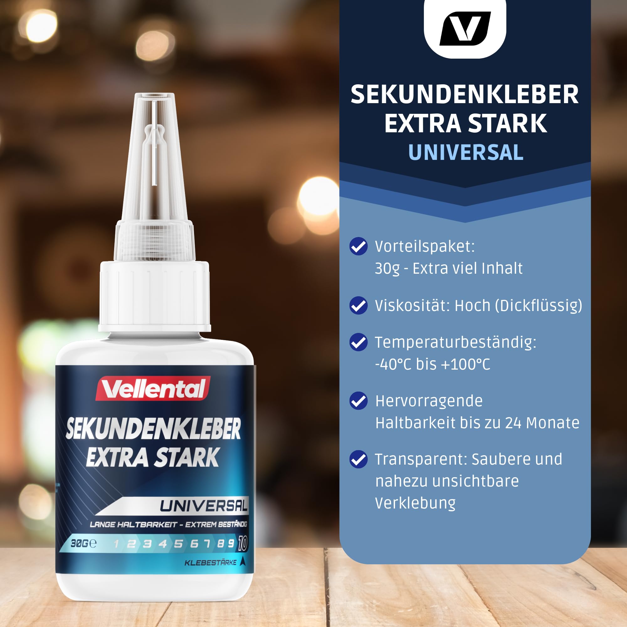 Sekundenkleber Gel Extra Stark universal - Superkleber wasserfest, hitzebeständig & mit Nadel Verschluss gegen Austrocknung - Alleskleber für Plastik, Kunststoff, Glas, Holz, Metall uvm. 6