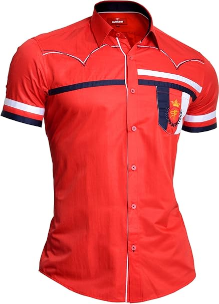 mens designer slim fit short sleeve shirts