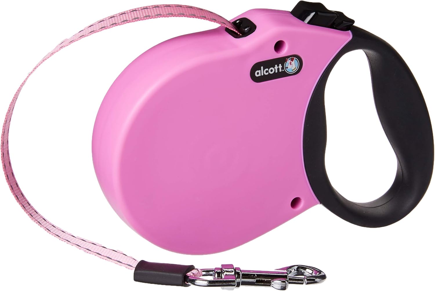 pink retractable dog lead