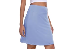 MoFiz Knee Length Skorts Skirts for Women Tennis Athletic Golf Skort with Pockets High Waist