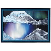 KB collection Aurora Borealis Small Size Moving Sand Art - Interactive Wall Art - Original Moving Sand Picture A Relaxing Desktop Sandscape, Landscape Liquid Motion Sands - Handcrafted in Austria