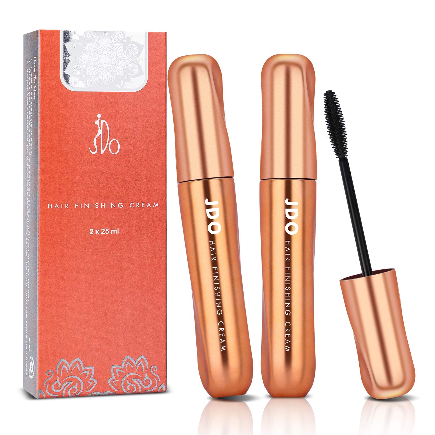 Hair Feel Finishing Stick, JDO Small Broken Hair Finishing Cream 2×25ML Moisturizing Refreshing Not Greasy Hair Styling Wax Stereotypes Cream Hair Gel for Women and Men (Yellow)