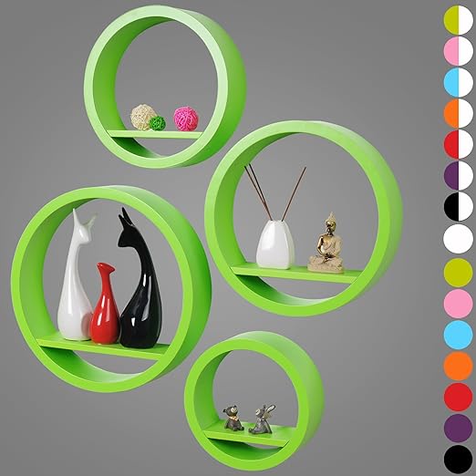 title=Woltu RG9281gn Mensole da Muro Moderne, Mensola Parete Rotonda, Scaffale