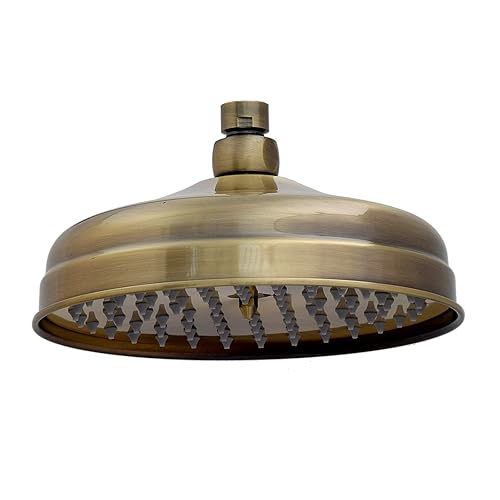 ENKI Large Fixed Shower Head Solid Brass Antique Bronze Round