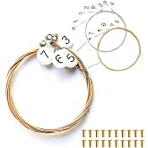 INKNOTE 7 Pcs Lyre Harp Replacement Metal Strings with 20 Rivets | Gold Brass Hollow Rivets for Harp Repair, String Set for Lyre Harp Maintenance &amp; Restringing