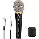 Marengo Handheld Dynamic Microphone for Karaoke Singing, Wired XLR Microphone with On and Off Switch and 13ft Detachable XLR Cable