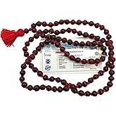 BRIJ HAAT Red Sandalwood Prayer Mala, 108+1 Beads, Meditation Necklace