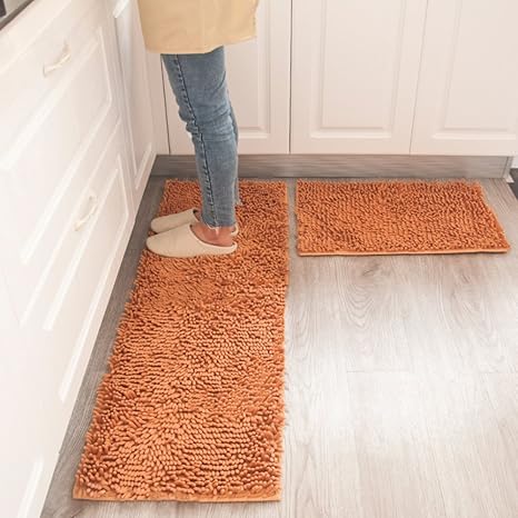 Amazon キッチンラグ ランナーセット2ピースノン スリップ キッチンマット とラグセットラバーバッキングドアマットランナーラグセットマシン洗濯可能 キッチンフロアマット ゴールド 45x70 60x90cm キッチンマット オンライン通販