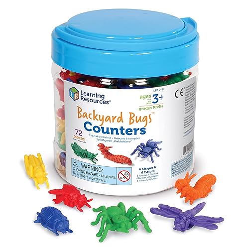 Learning Resources Backyard Bugs Counters 72 Pieces, Ages 3+