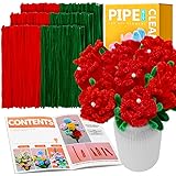 IOOLEEM Pipe Cleaners, 480pcs Red Roses, Flower