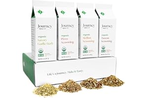 Gourmet Organic Italian Spice and Seasoning Gift Set by Journey Spice Co. | Salt-Free | Pizza Seasoning | Tuscan, Sicilian, Savory Garlic Herb