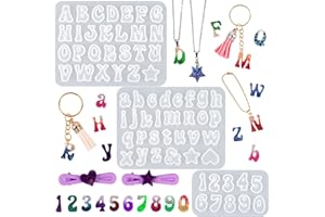 Actvty Mini Alphabet Resin Molds - 3Pcs Letter Molds for Epoxy Casting Small Number Alphabet Silicone Mold for DIY Earring Ne