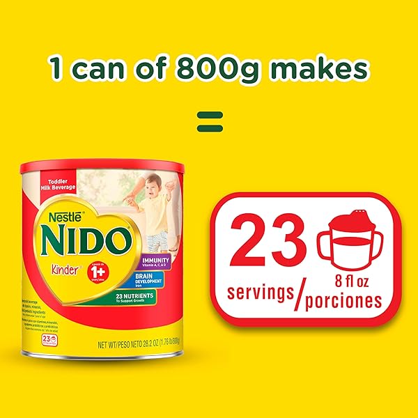 NIDO NESTLE KINDER 1+ POWDERED MILK BEVERAGE 1.76 LB. CANISTER