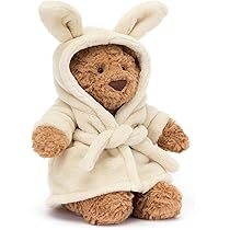 Jellycat Bartholomew Bear with Bathrobe Stuffed Animal, 10 inches