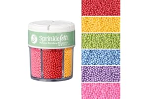 Sweets Indeed Dye-Free Rainbow Sprinkle Mix – 2.75 oz 6-Cell Jar | Natural Rainbow Sprinkles in Dye-Free Colors | Clean-Label Baking Decorations for Cookies, Cupcakes & Desserts