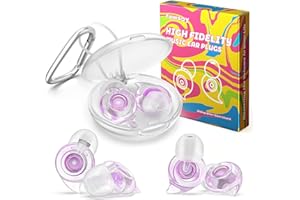 Yawsoy Concert Ear Plugs,2 Pairs High Fidelity Ear Plugs for Noise Reduction with Acoustic Filter, 24dB Silicone Ear Plugs for Concerts, Festival, Nightclub, DJs, Musicians, Noisy Workplace(Purple)