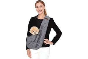RETRO PUG Dog Sling Carrier for Small and Medium Dogs,Cat - Pet Sling Carrier - Travel Puppy Carrying Bag – Doggie Pouch – Adjustable Shoulder Strap – Tote Purse – Chest Holder - 15~20 lbs (Grey)