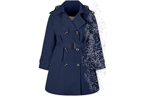 Betusline Girls & Women's Rain Jackets Waterproof Hooded Trench Coat,3 Years - Women 2XL