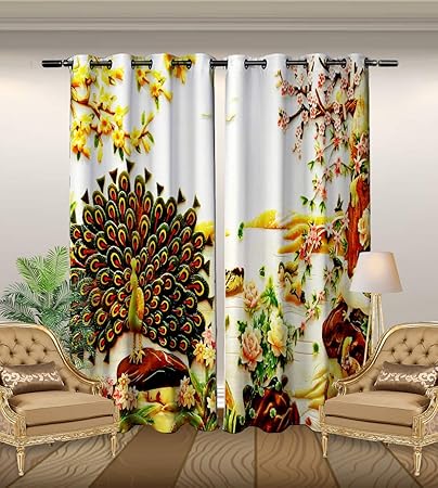 Buy Artsy Home Polyester Knitting 3d Digital Printed Peacock Print