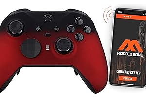 MODDED ZONE MODDEDZONE Custom MODDED controller Wireless Compatible with Xbox ONE Elite Series 2 and PC - With Smart Mods - Best For FPS Games - Handcrafted by Experts in USA with Unique Design - Shadow Red