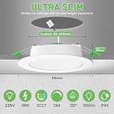 ALUSSO 10W LED Downlights 3CCT Dimmable IP44 6 Pack White view 2