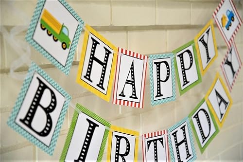 Amazon Com Happy Birthday Vintage Dump Truck Banner Customizable