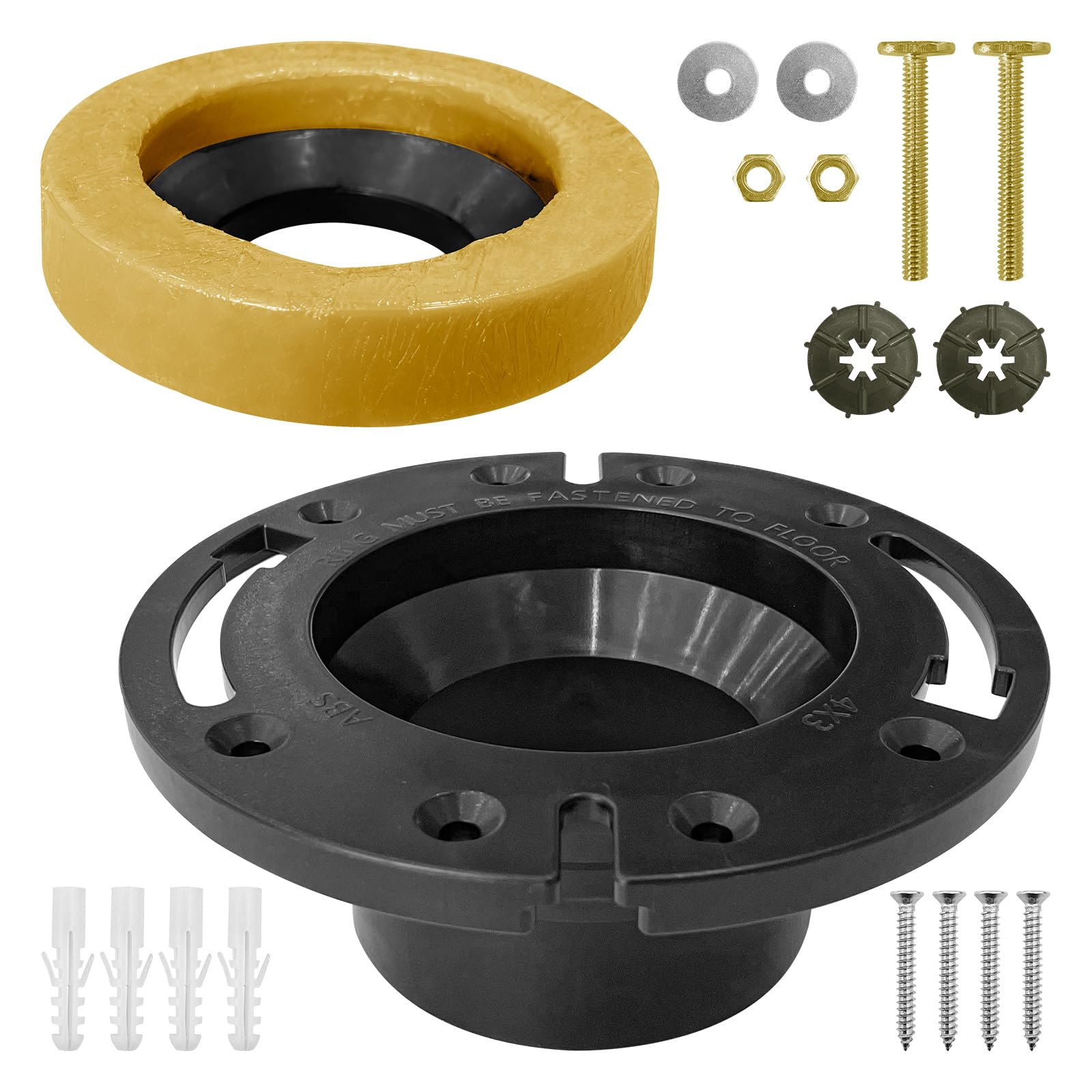 Photo 1 of RV Toilet Flange with Wax Ring, Socket Floor Flange Wax Seal Ring Repair Kit for RV 300/310/320 Toilets, Replaces 385345892 RV Floor Flange