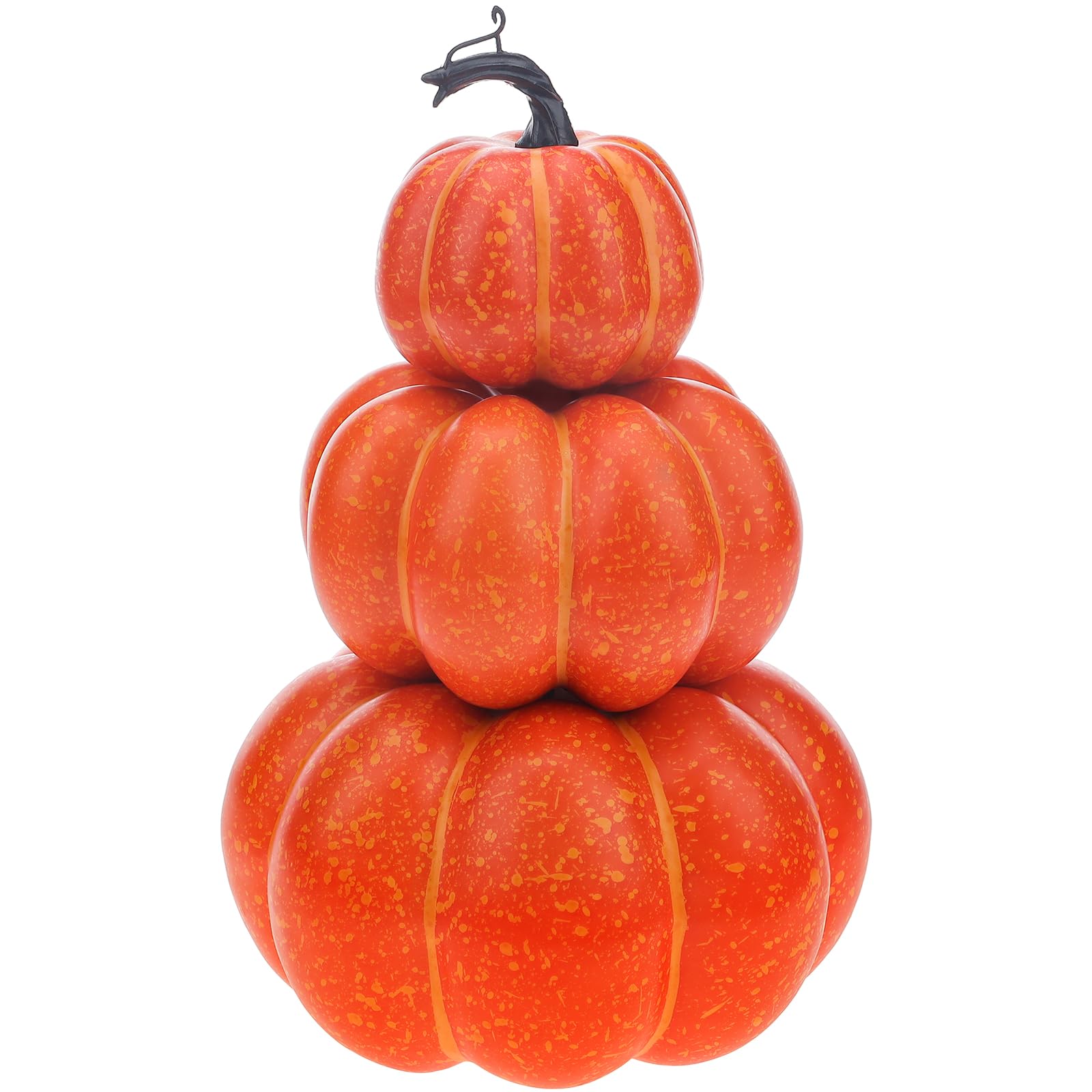 Gresorth 29cm Artificial Orange Pumpkin Tower Decoration Fake Fall Harvest Vegetable Display Realistic Stacked Foam Ornament Home Table Shelf