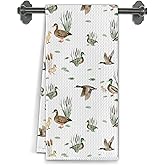 Elefeltclave Rustic Mallard Duck Kitchen Towels, Gifts for Duck Lovers Dish Dish Tea Towels for Kitchen Decor, Cottagecore Wildlife Ducks Hand Towel for Bathroom Decor, 16x24 Inch
