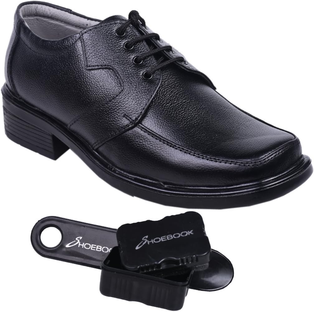 Shoebook Mens Black Leather Derby Shoes