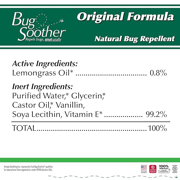 BUG SOOTHER SPRAY 8 OZ – NATURAL INSECT, GNAT AND MOSQUITO REPELLENT & DETERRENT – SAFE BUG SPRAY FOR ADULTS, KIDS, PETS, & ENVIRONMENT – MADE IN USA