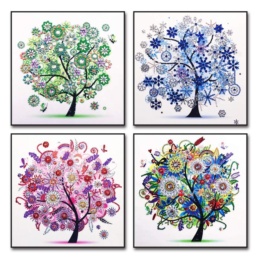 YOBEYI 5D DIY Diamond Painting Sets Different Shape Diamond Drawing Tree Cross Stitch Point Drill Painting Living Room Bedroom Wall Decorative Painting (Fall)
