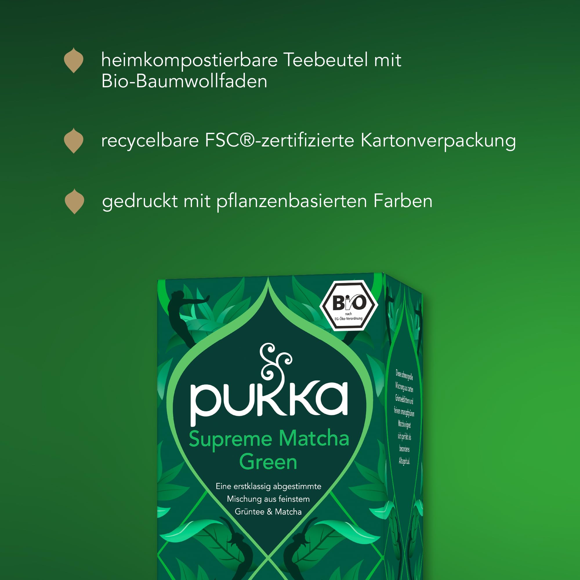 Pukka | Bio Kräutertee "Supreme Matcha Green" | Grüntee & Matcha | Grüner Tee für frische am Morgen | 1er Pack | 20 Teebeutel 8