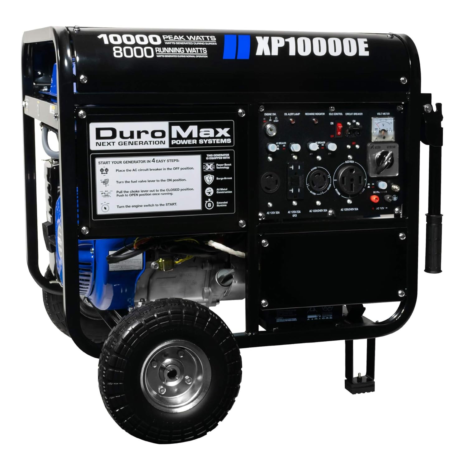 Amazon.com : DuroMax XP10000E, 8000 Running Watts/10000 Starting Watts, Gas  Powered Portable Generator : Garden & Outdoor