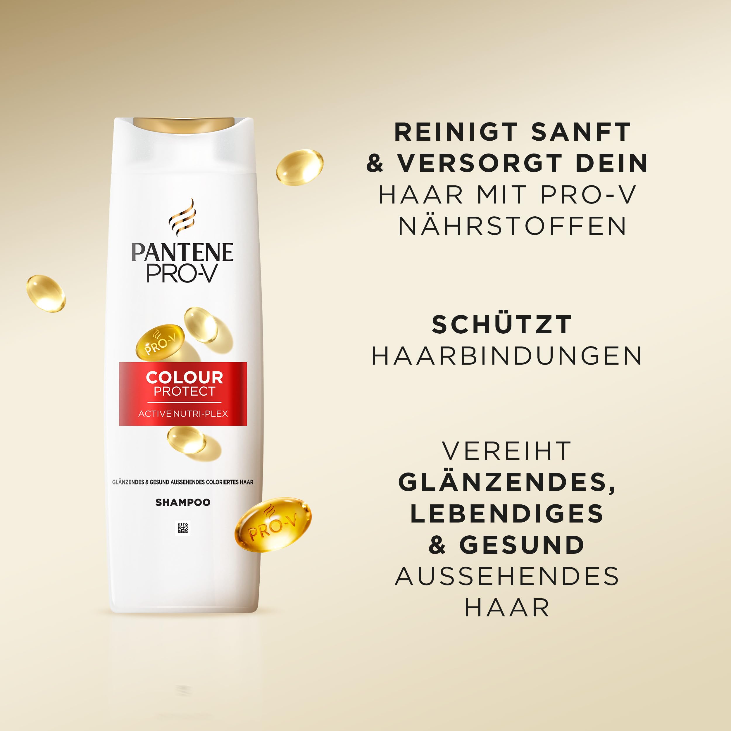 Pantene Pro-V Colour Protect Shampoo 6x300ml für Gefärbtes und Gesträhntes Haar, Reinigt Sanft. Schützt die Haarbindungen, Ohne Mineralöle und Farbstoffe, Mit Active Nutri-Plex Technologie 3