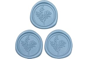 Uwilowe 60 Pcs Dusty Blue Wax Seal Stickers, Wedding Invitation Accessories Envelope Stickers - Peferct for Wedding Accessories, Gift Box Craft Wrapping, Christmas Cards Envelope Seals
