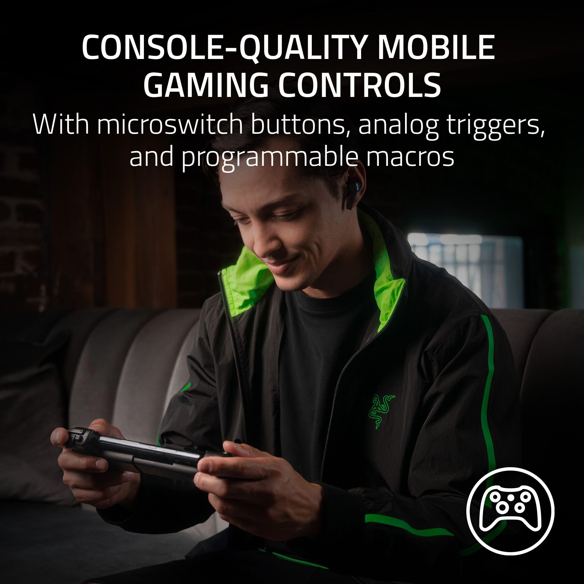 Razer Kishi V2 Gaming Controller for Android & iPhone 15 Series (USB C): Console Quality Controls - Stream PC, Xbox, PlayStation Games on Phone, Mobile - Passthrough Charging - Virtual Controller Mode