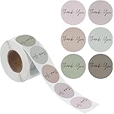 500 Pcs Thank You Stickers Small Business, 1.5Inch Thank You Stickers for Packaging Self-Adhesive Simple Round Envelopes Seals Labels for Envelope Gift Wrap Birthday Party Favors Packaging 6 Colors