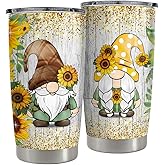 Gnome Couple Tumbler 20oz Stainless Steel Insulated Coffee Travel Mug Cup Gift for Wife Husband Boyfriend Girlfriend Gifts for Birthday Valentines Anniversary Christmas
