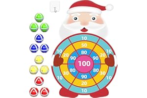30” Christmas Stocking Stuffers Gifts for Kids Boys Girls Games, Large Santa Claus Dart Board Game, Kids Christmas Indoor Out