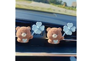 MOTANEY Cute Car Air Freshener Vent Clips, 3D Animal with Mini Fan Diffuser Vent Clip, Air Conditioning Decoration with Scent Pads Car Accessories for Women and Men