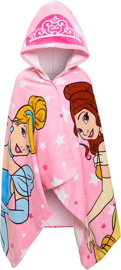 Disney Princess Hooded Towel 100% Cotton Large Poncho Kids Bath Beach Wrap