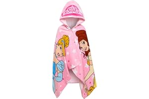Kids Disney Princess Hooded Towel 100% Cotton Girls Poncho Large Childrens Bathtowel Beach Pool Warm Wrap Swimming Changing Cover Up