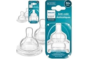 Philips AVENT Anti-Colic Baby Bottle Flow 3 Nipple, SCY763/04, 4 Count (Pack of 1)