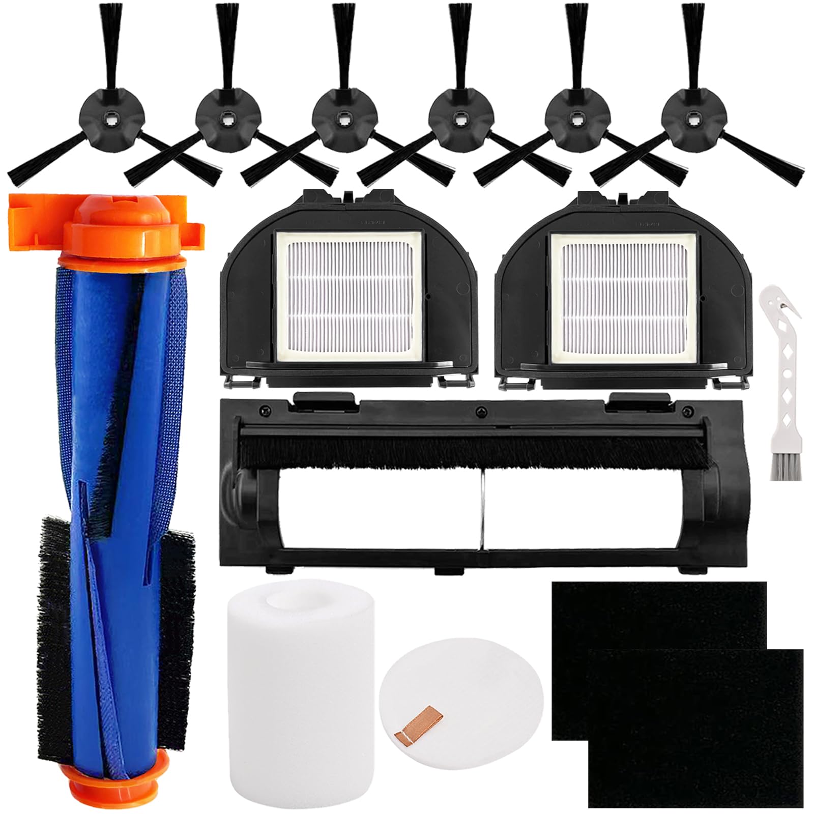 Photo 1 of Replacement Parts for Shark AV2310AE RV2310AE RV2320S UR2350AE RV2300S Matrix Robot Vacuum Cleaner 1 Main Brush Roller 1 Set Foam Filter 2 Filters 6 Side Brushes 1 Main Brush Cover (Not For RV2300)