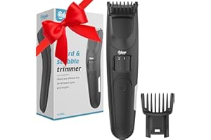 REHOYO Men's Beard Trimmer, 40 Length Adjustable Precision Dial & 2 Combs, Professional Stainless Steel for Mustache Facial Hair Trimming Grooming, Electric Cordless Clipper, Gifts for Men Him Dad